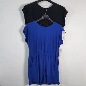 Just Be Romper Jumpsuit Shorts Women Large to 3XL Black Blue Cap Sleeve lot of 7